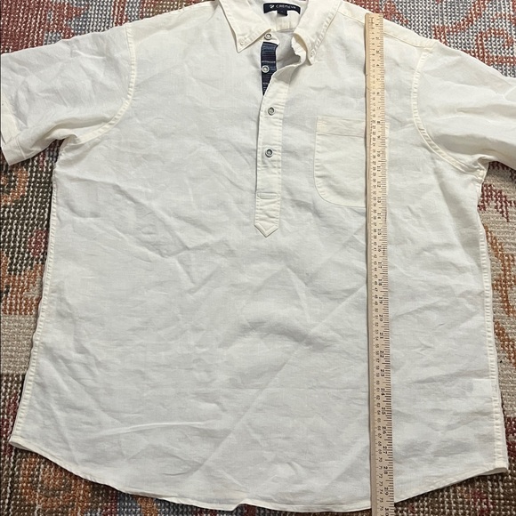 Cremieux Cream Linen Blend Short Sleeve Polo – Men’s Size XL - Picture 8 of 11